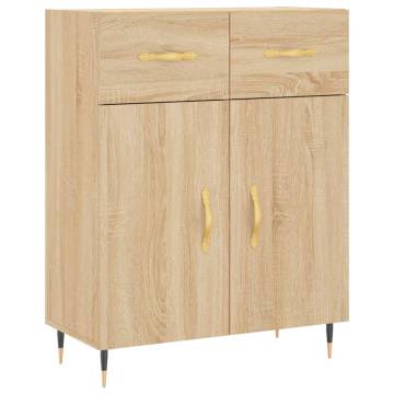 Stylish Highboard Sonoma Oak - 69.5x34x180 cm Engineered Wood