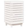 White Laundry Basket - Solid Pine Wood 44x44x76 cm