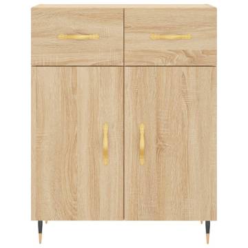 Stylish Highboard Sonoma Oak - 69.5x34x180 cm Engineered Wood