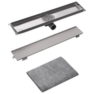 Elegant Linear Shower Drain 630x140 mm Stainless Steel