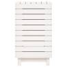 White Laundry Basket - Solid Pine Wood 44x44x76 cm