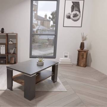 FMD Coffee Table with Shelf - Matera Grey & Old Style