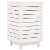 White Laundry Basket - Solid Pine Wood 44x44x76 cm