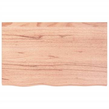 Light Brown Bathroom Countertop | Solid Oak Wood | 80x50 cm