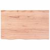 Light Brown Bathroom Countertop | Solid Oak Wood | 80x50 cm