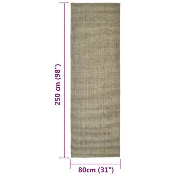 Sisal Rug for Cats - Durable & Versatile Taupe 80x250 cm