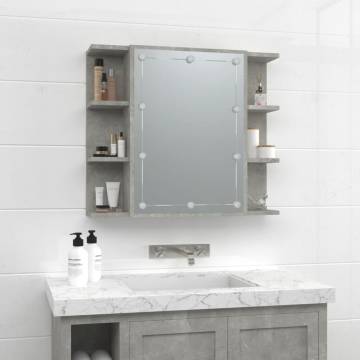 Stylish LED Mirror Cabinet in Concrete Grey - 70x16.5x60 cm