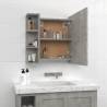 Stylish LED Mirror Cabinet in Concrete Grey - 70x16.5x60 cm