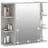 Stylish LED Mirror Cabinet in Concrete Grey - 70x16.5x60 cm