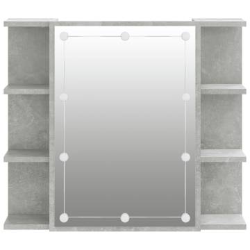 Stylish LED Mirror Cabinet in Concrete Grey - 70x16.5x60 cm