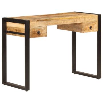 Solid Mango Wood Desk with 2 Drawers - 110x50x77 cm