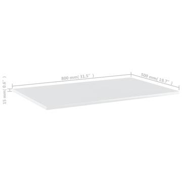 High Gloss White Bookshelf Boards - 4 pcs | Hipomarket