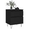 Bedside Cabinets 2 pcs Black - Stylish Engineered Wood Design