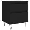 Bedside Cabinets 2 pcs Black - Stylish Engineered Wood Design