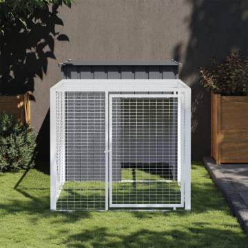 Chicken Cage with Run Anthracite | Galvanised Steel | Hipomarket