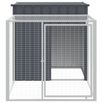 Chicken Cage with Run Anthracite | Galvanised Steel | Hipomarket