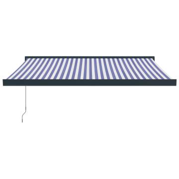 Retractable Awning Blue & White 3x2.5m | Durable & Stylish