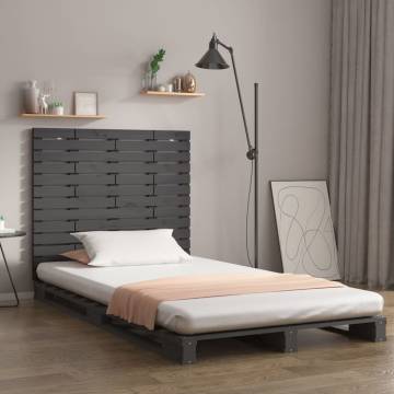 Wall Headboard Grey - Solid Pine Wood | Elegant Design