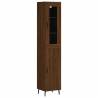 Stylish Highboard in Brown Oak - Engineered Wood Storage Solution