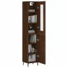 Stylish Highboard in Brown Oak - Engineered Wood Storage Solution