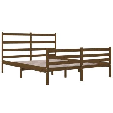 Honey Brown Solid Wood Pine Bed Frame - 120x190 cm Small Double