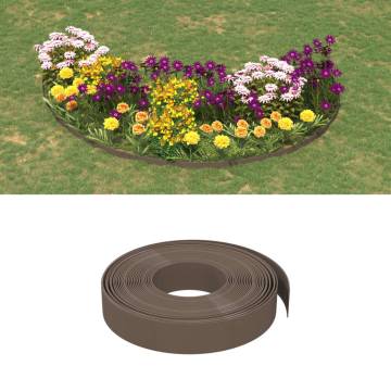 Brown Garden Edgings (5 pcs) - Durable & Flexible 10m x 10cm