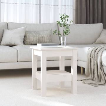 Elegant White Coffee Table - Solid Pine, 35x35x40 cm