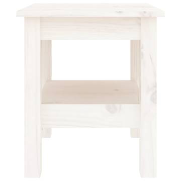 Elegant White Coffee Table - Solid Pine, 35x35x40 cm