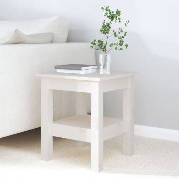 Elegant White Coffee Table - Solid Pine, 35x35x40 cm