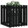 Stylish Black Garden Planter with Fence Design - 70x70x70 cm