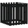 Stylish Black Garden Planter with Fence Design - 70x70x70 cm