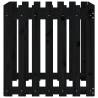 Stylish Black Garden Planter with Fence Design - 70x70x70 cm