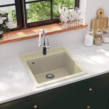 Beige Granite Kitchen Sink - Stylish & Durable Single Basin