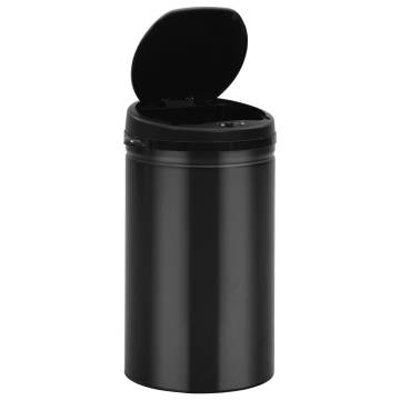 Automatic Sensor Dustbin 40L - Durable Carbon Steel Black