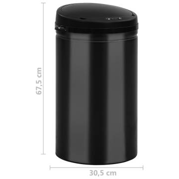 Automatic Sensor Dustbin 40L - Durable Carbon Steel Black