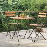 Folding Bistro Table 55x54 cm | Solid Wood Teak & Steel