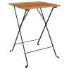 Folding Bistro Table 55x54 cm | Solid Wood Teak & Steel