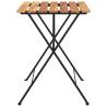 Folding Bistro Table 55x54 cm | Solid Wood Teak & Steel