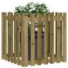 Garden Planter with Fence Design - Impregnated Wood Pine 70cm