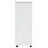 MOSS White Solid Wood Rolling Cabinet with Drawers - Hipomarket