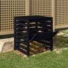 Composter Black - Solid Pine Wood, 63.5x63.5x77.5 cm