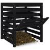 Composter Black - Solid Pine Wood, 63.5x63.5x77.5 cm