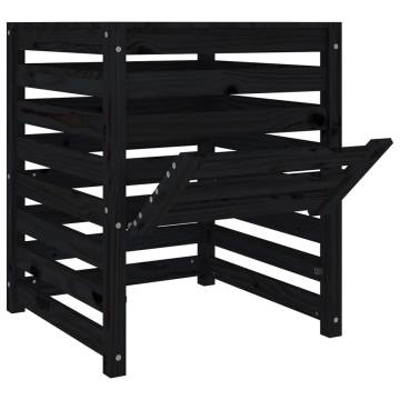 Composter Black - Solid Pine Wood, 63.5x63.5x77.5 cm