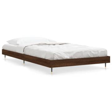 Brown Oak Bed Frame 90x200 cm - Durable & Stylish