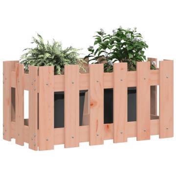 Solid Wood Garden Planter with Fence Design | 60x30x30 cm