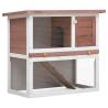 Outdoor Rabbit Hutch - Cozy & Safe Brown Wood Enclosure