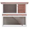 Outdoor Rabbit Hutch - Cozy & Safe Brown Wood Enclosure