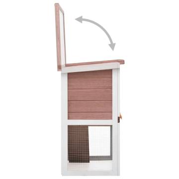 Outdoor Rabbit Hutch - Cozy & Safe Brown Wood Enclosure