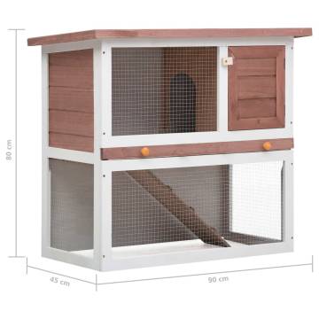 Outdoor Rabbit Hutch - Cozy & Safe Brown Wood Enclosure