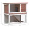 Outdoor Rabbit Hutch - Cozy & Safe Brown Wood Enclosure